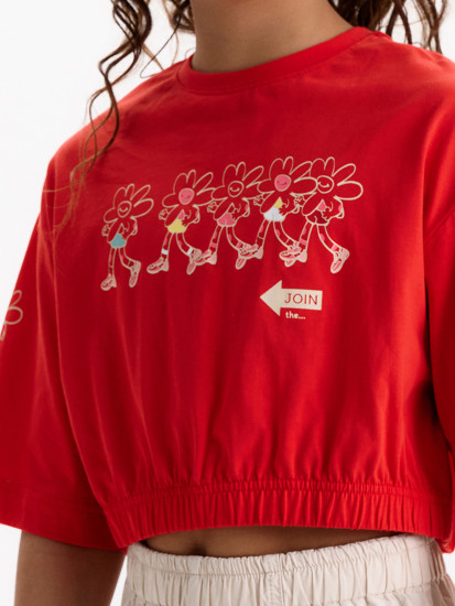 Футболка для девочек кроп-топ