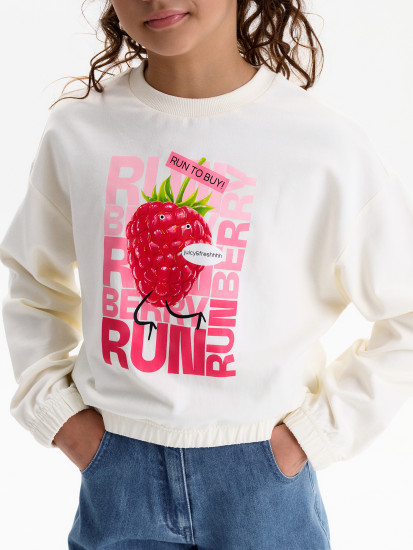 Толстовка для девочек укороченная объемная