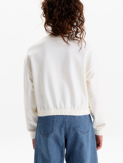 Толстовка для девочек укороченная объемная