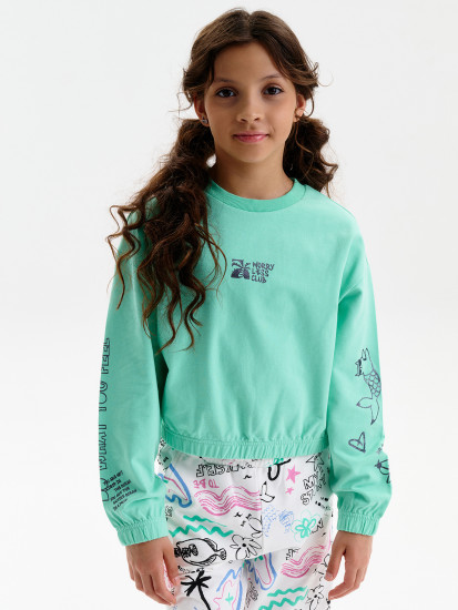 Толстовка для девочек укороченная объемная