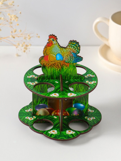 Подставка для 8 яиц в двух ярусах «Курочка ряба»