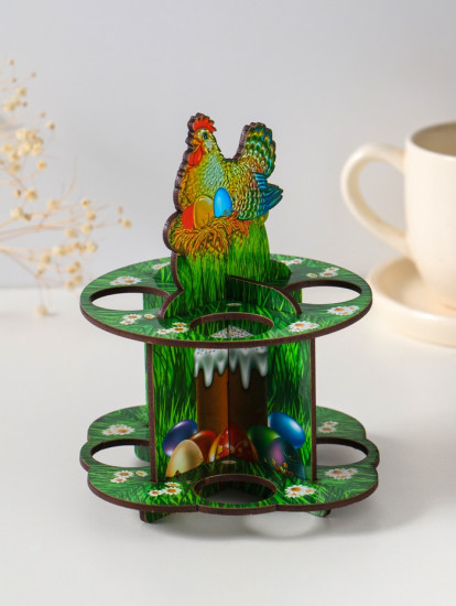 Подставка для 8 яиц в двух ярусах «Курочка ряба»