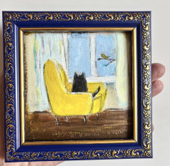 Миниатюрная картина «Котик на кресле» - Фото 1