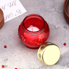 Свеча парафиновая в стеклянном подсвечнике «Лампада» - Фото 2