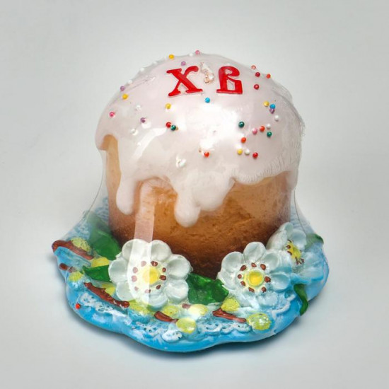 Свеча декоративная «Пасхальный кулич на подставке»