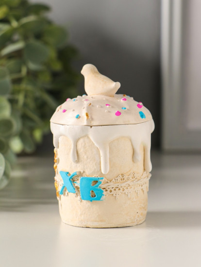 Шкатулка для украшений с крышкой «Кулич пасхальный»