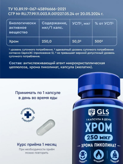 Капсулы «Хром пиколинат 250 мкг»