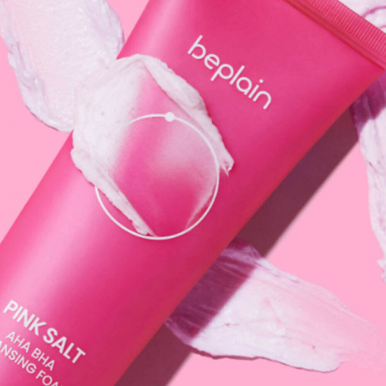 Очищающая пенка для лица с розовой солью и кислотами «Pink Salt AHA BHA Cleansing Foam»