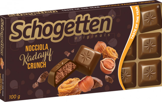 Шоколад молочный с начинкой из фундука и тестом кадайф