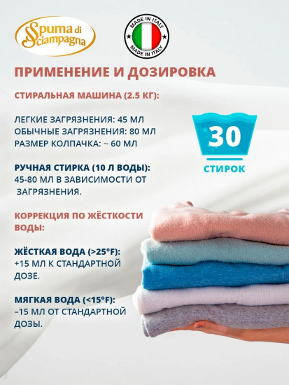 Жидкое средство для ручной стирки шерстяных и нежных тканей