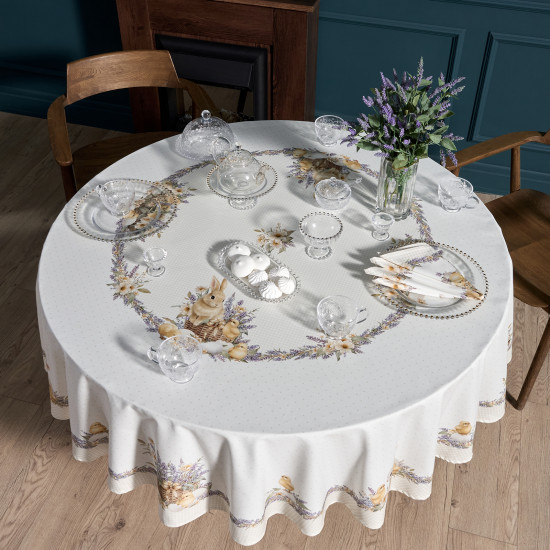 Скатерть круглая «Лавандовая весна»