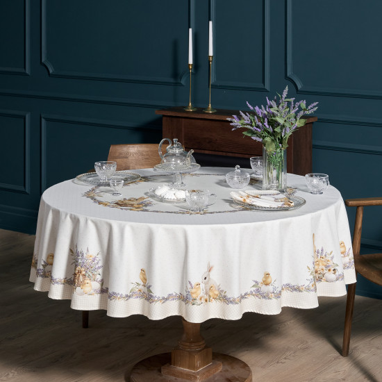 Скатерть круглая «Лавандовая весна»