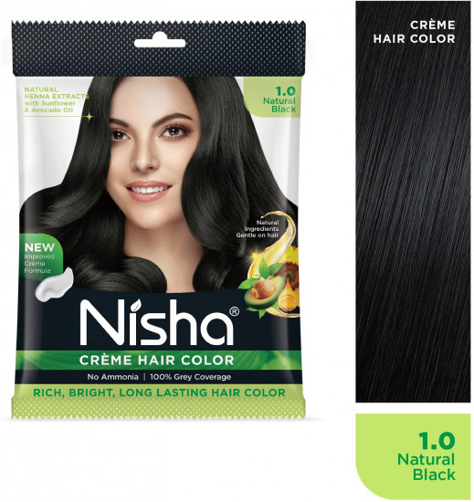 Крем-краска для волос, оттенок 1.0 Natural Black