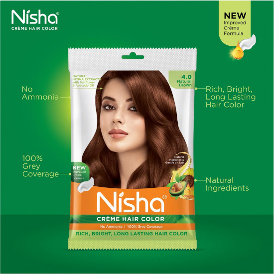 Крем-краска для волос, оттенок 4.0 Natural brown