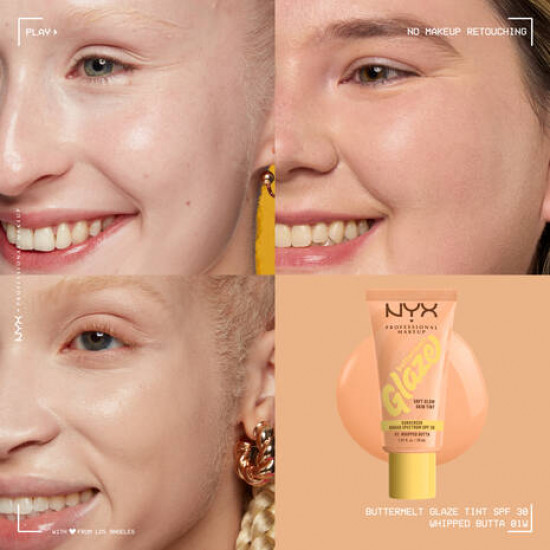 Тональный тинт для лица с эффектом сияния «Buttermelt Glaze» SPF 30, оттенок 01 Whipped Butta
