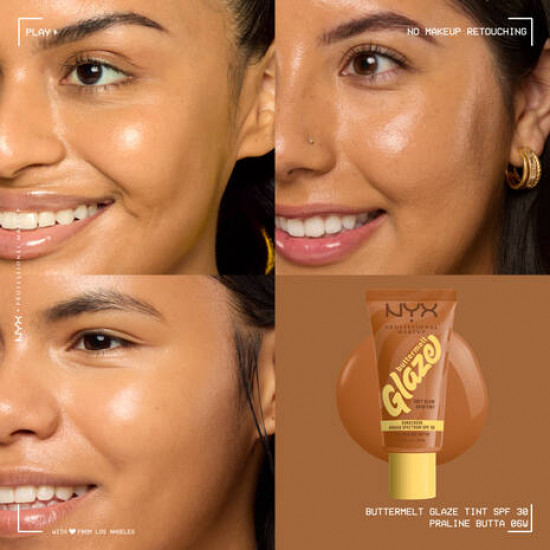 Тональный тинт для лица с эффектом сияния «Buttermelt Glaze» SPF 30, оттенок 06 Praline Butta
