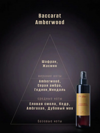 Спрей-мист для тела и волос парфюмированный «Baccarat Amberwood»
