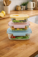 Набор стеклянных контейнеров для хранения продуктов - Фото 1