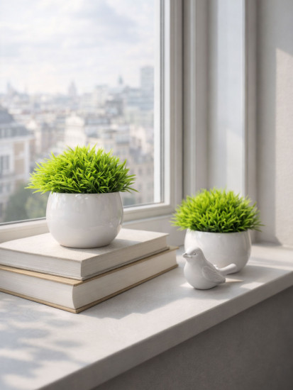 Набор искусственных растений в кашпо