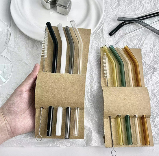 Набор стеклянных трубочек для напитков