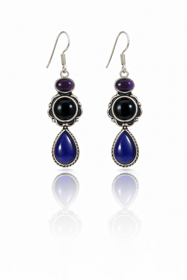 Серьги с аметистом и ониксом «Nocturna»
