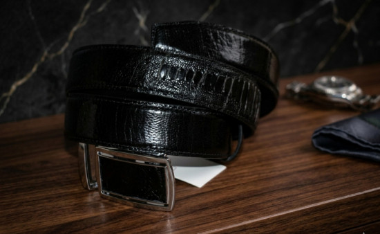 Ремень из натуральной кожи страуса