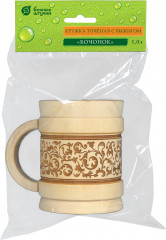 Кружка точёная с выжигом «Бочонок» - Фото 1