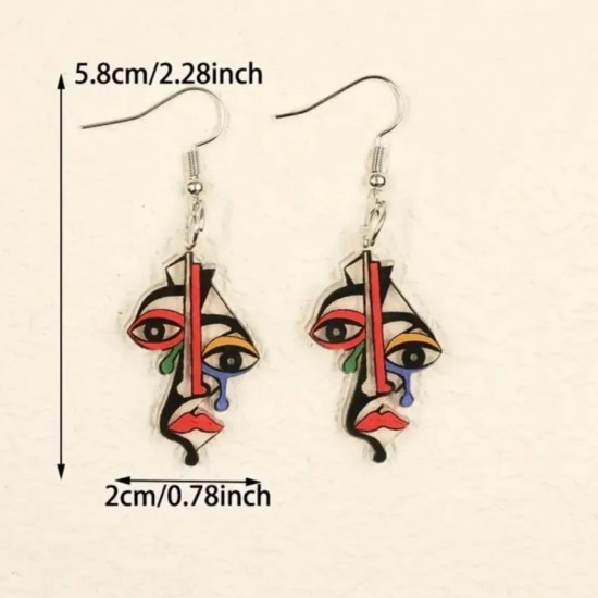 Серьги из акрила в стиле Пикассо