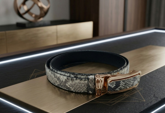 Ремень из натуральной кожи питона