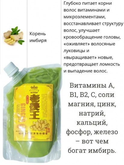 Маска для волос против выпадения и перхоти с имбирем «Ginger»