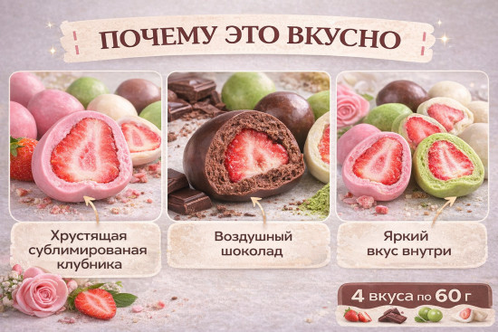 Клубника в шоколаде сублимированная