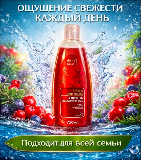 Гель для душа «Клюква и можжевельник»