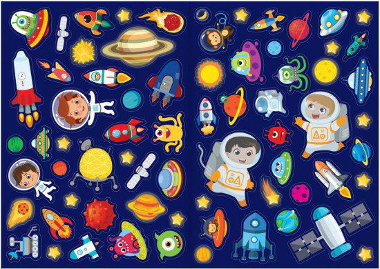 Многоразовые наклейки «Я изучаю космос»