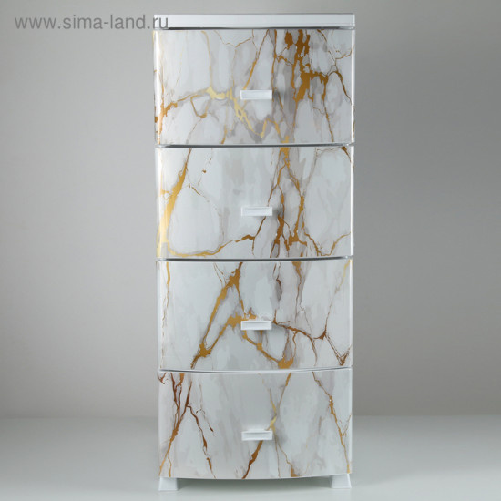 Комод 4-х секционный «Белый мрамор»