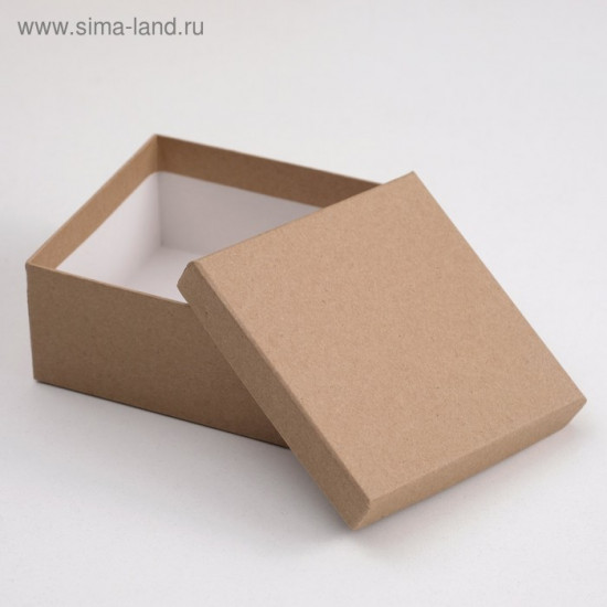 Набор квадратных коробок «Крафт однотонный»