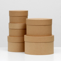 Набор круглых коробок «Крафт однотонный» - Фото 2