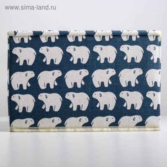 Короб стеллажный для хранения с крышкой «Северные мишки»