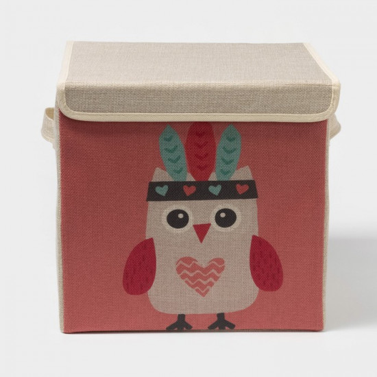 Короб стеллажный для хранения с крышкой «Совушка-индеец»