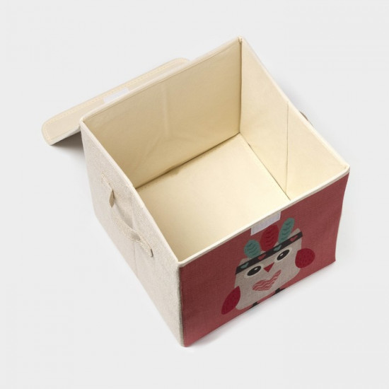 Короб стеллажный для хранения с крышкой «Совушка-индеец»