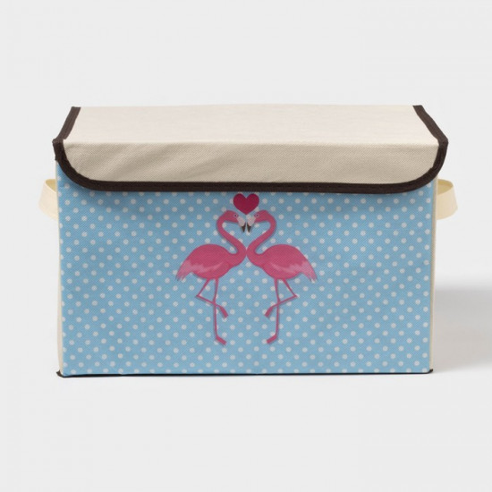 Короб стеллажный для хранения с крышкой «Фламинго»