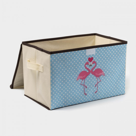 Короб стеллажный для хранения с крышкой «Фламинго»