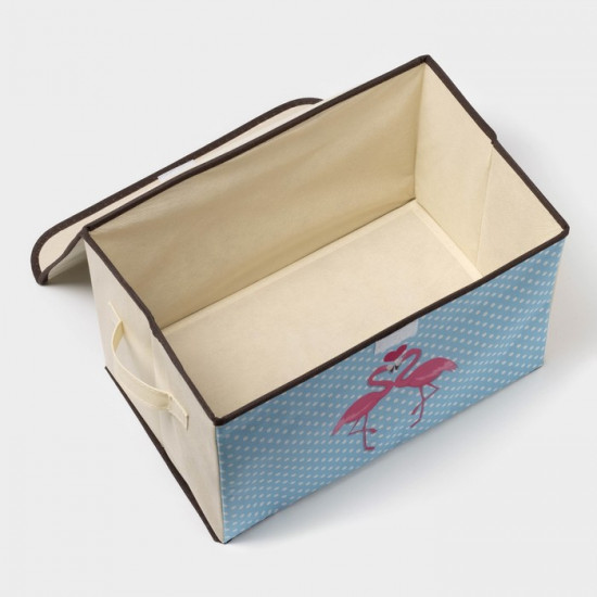 Короб стеллажный для хранения с крышкой «Фламинго»