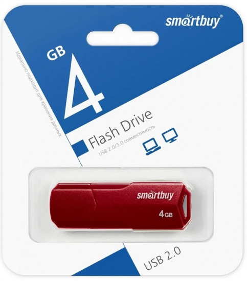 USB-накопитель Smartbuy 4GB Clue Burgundy