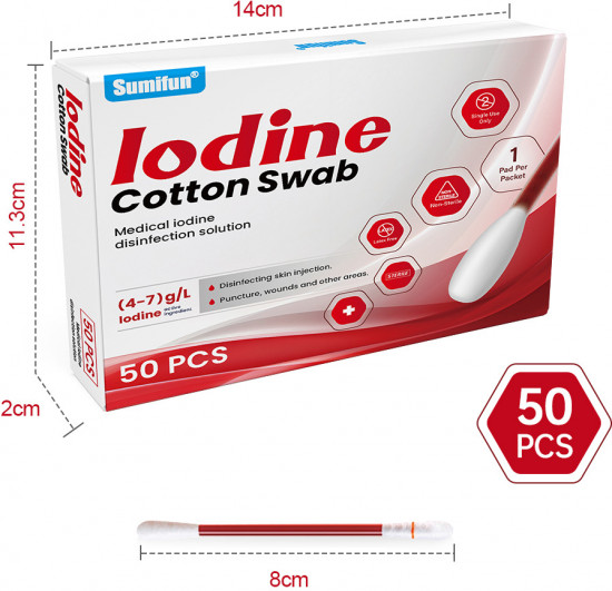 Йодные ватные палочки для дезинфекции и обработки ран