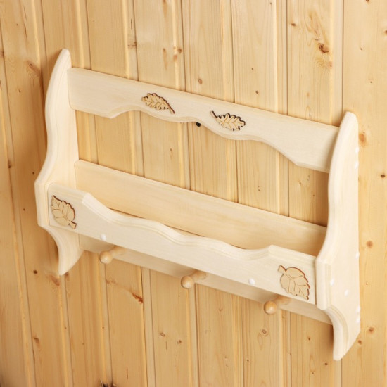 Полка-вешалка для бани и сауны «Волна»