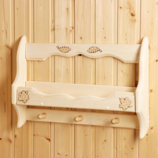 Полка-вешалка для бани и сауны «Волна»