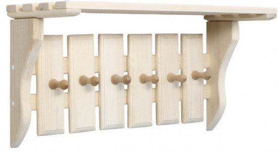 Полка-вешалка для бани и сауны