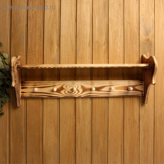 Полка-вешалка для бани и сауны