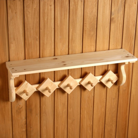 Полка-вешалка для бани и сауны