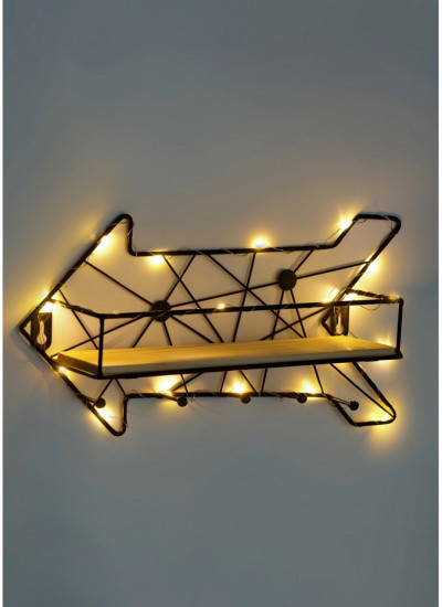 Вешалка настенная с полкой и подсветкой «Стрелка»